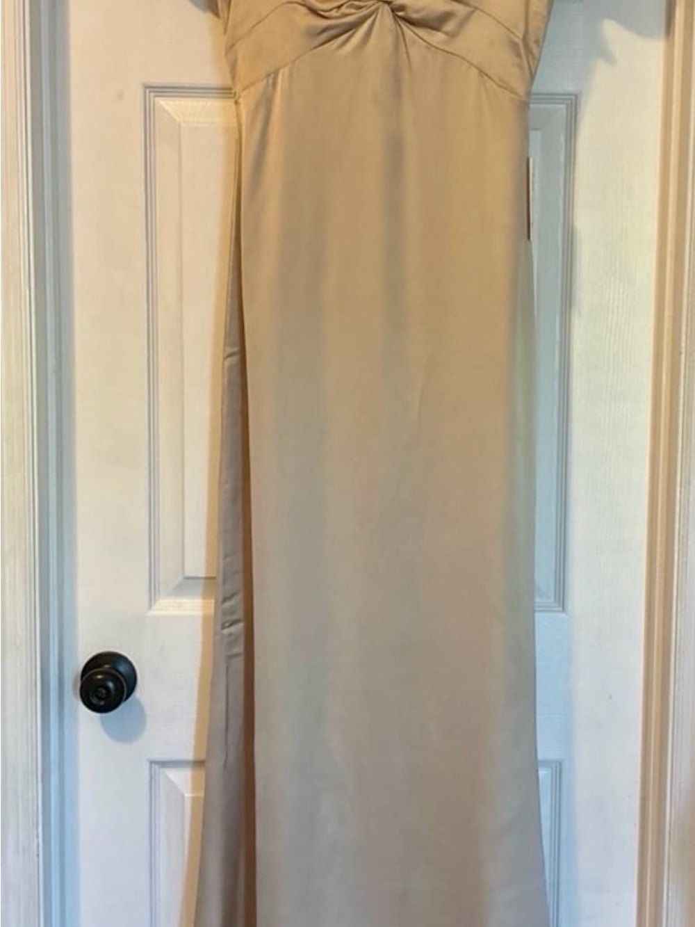Show Me Your Mumu Beige Dress with Teal Hanger Detail